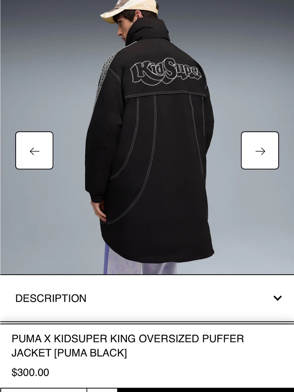 PUMA x KidSuper King Oversized Puffer Jacket - Black
